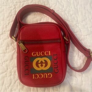 Gucci Red Belt Bag with Logo